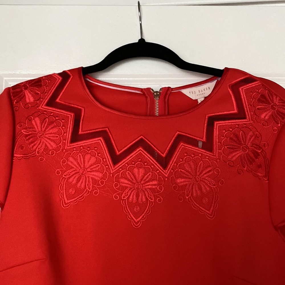 Coral Ted Baker Chesska Dress Size 5 (12) NWT - Picture 3 of 10